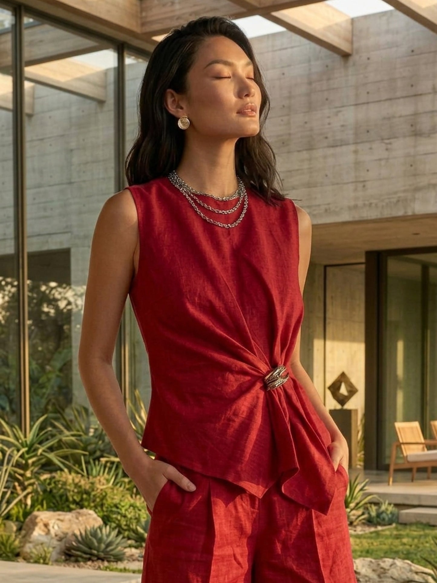 Red Top & Short Set