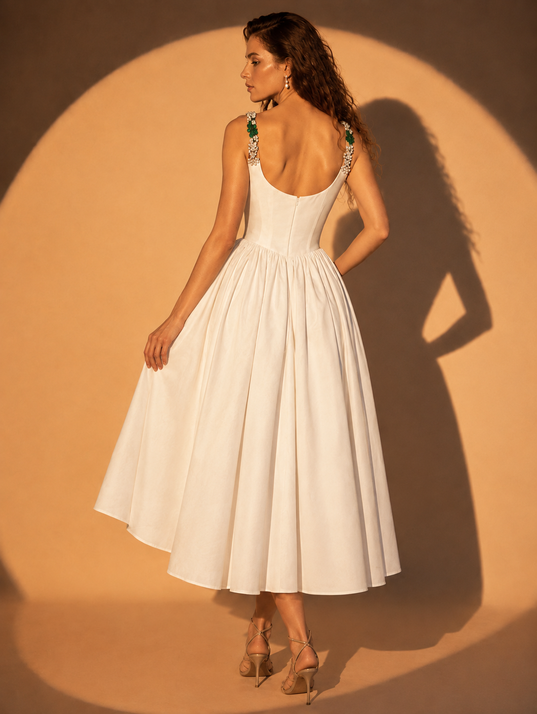 Ivory Corset Midi Dress