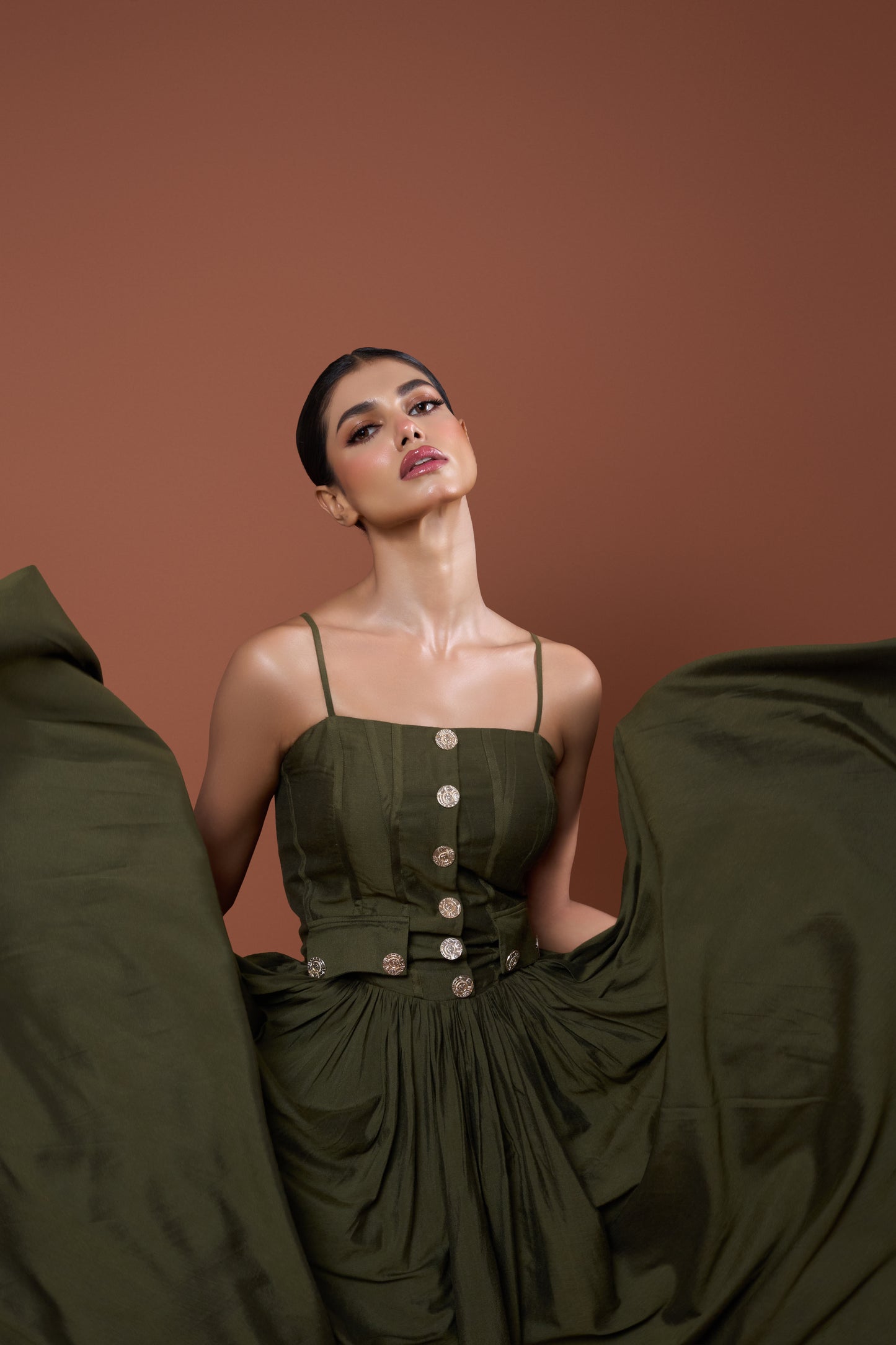 Green Strappy Long Dress