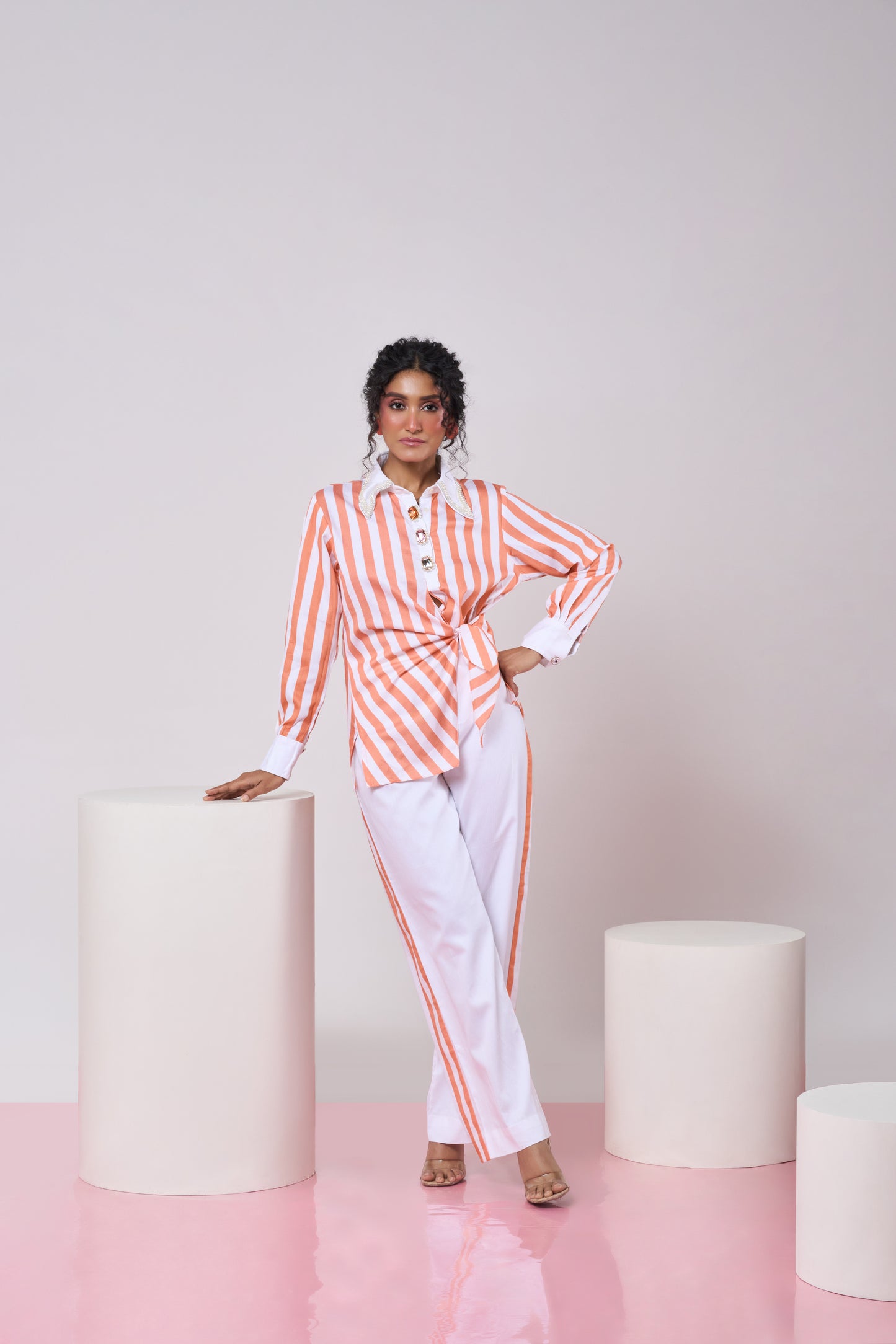 Striped Coral Top