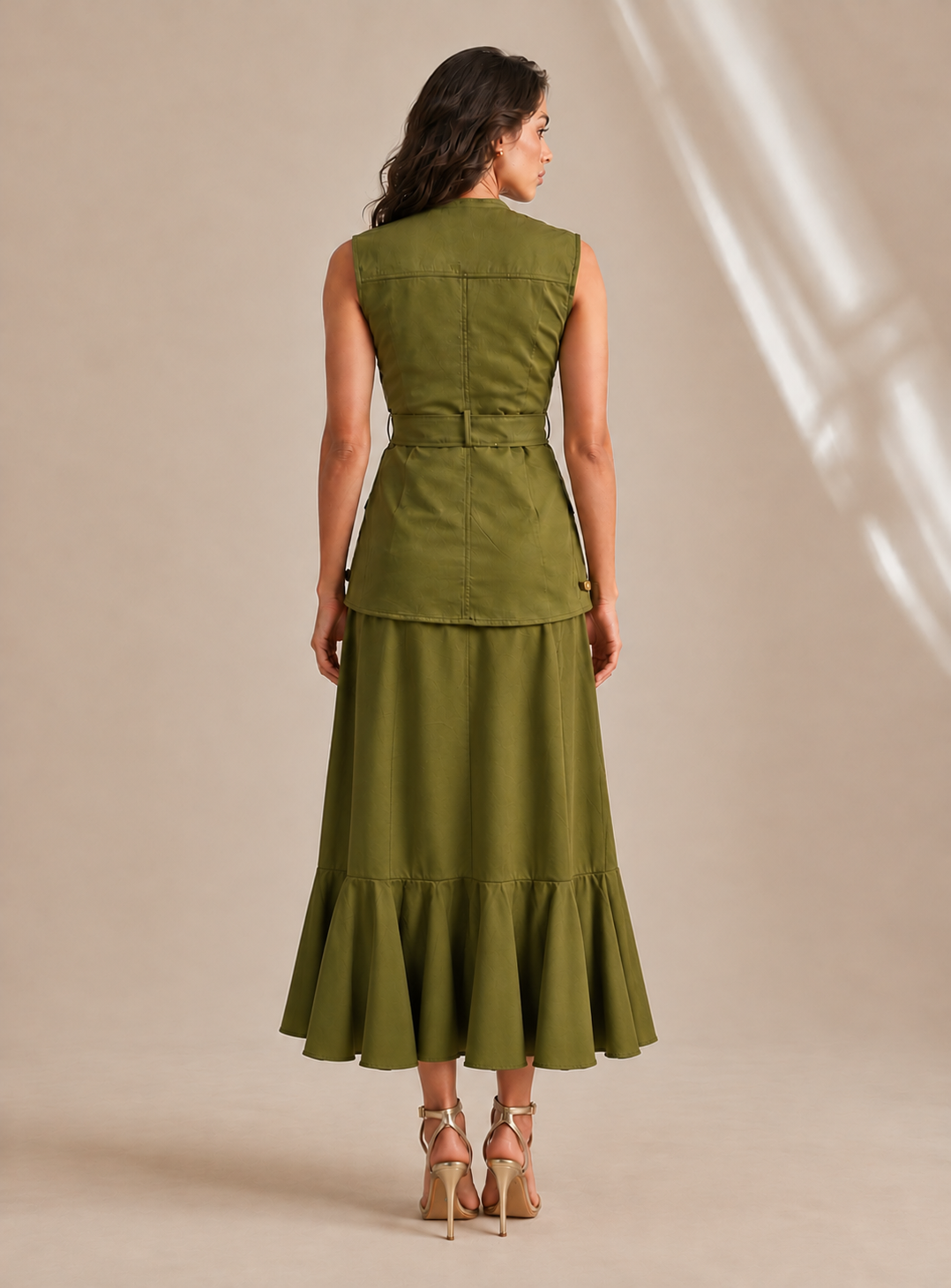Olive Luxe Wrap Top