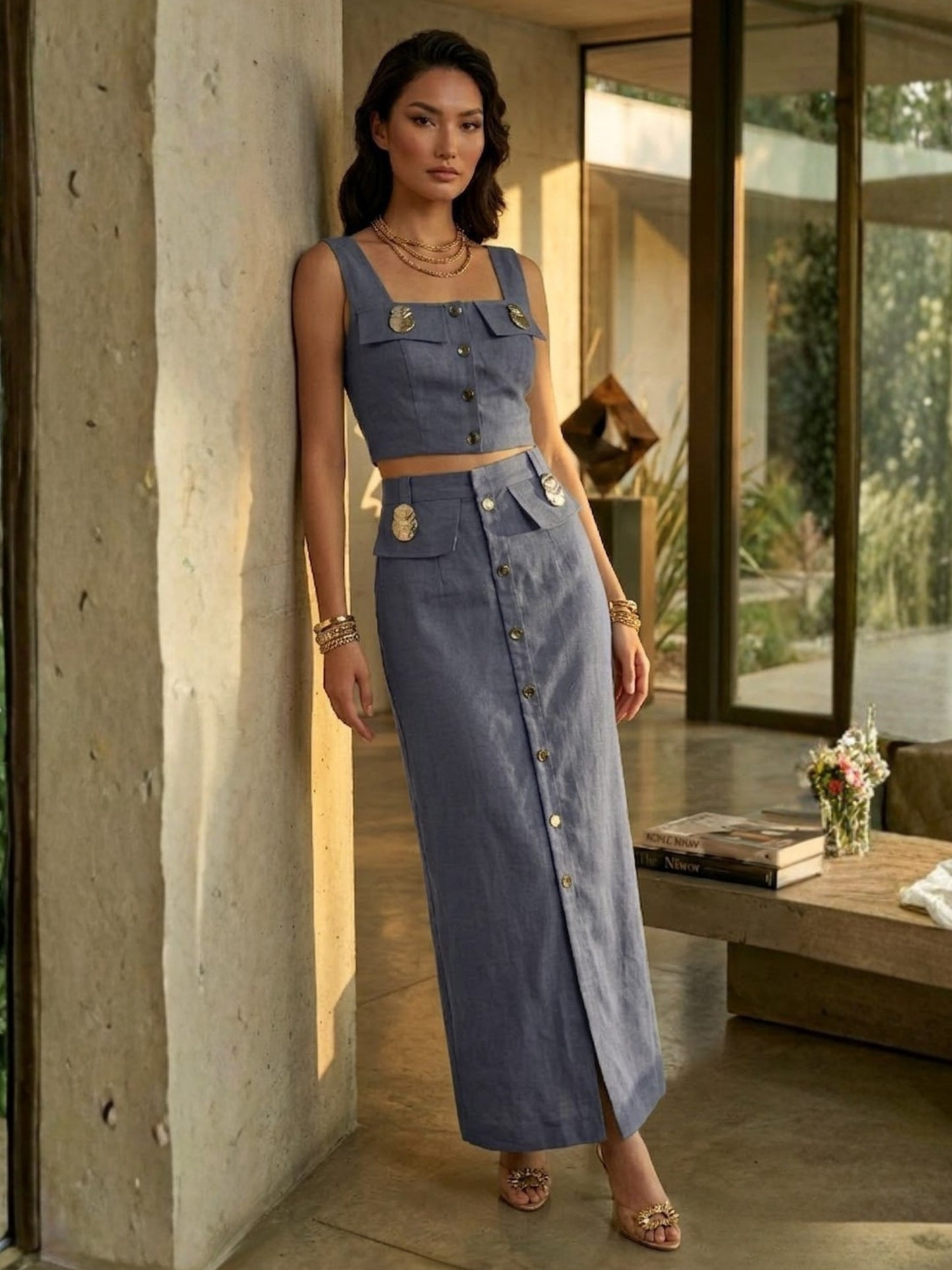 Mauve Skirt & Top Set