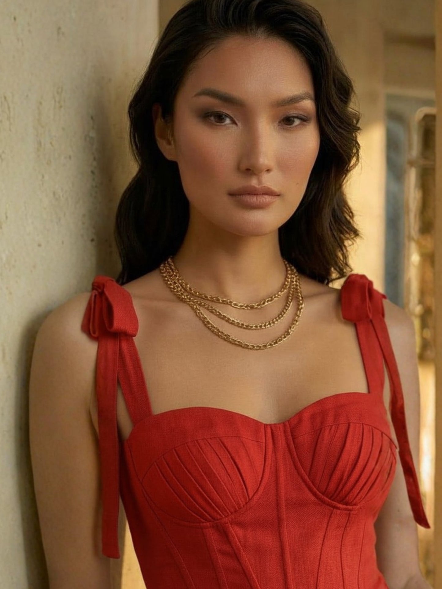 Red Corset & Skirt Set