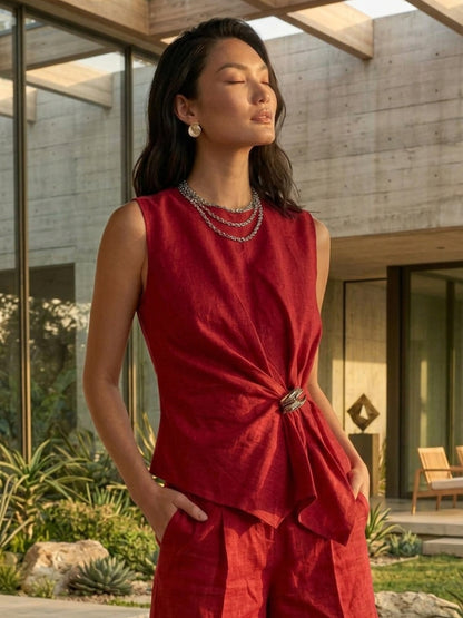 Red Top & Short Set