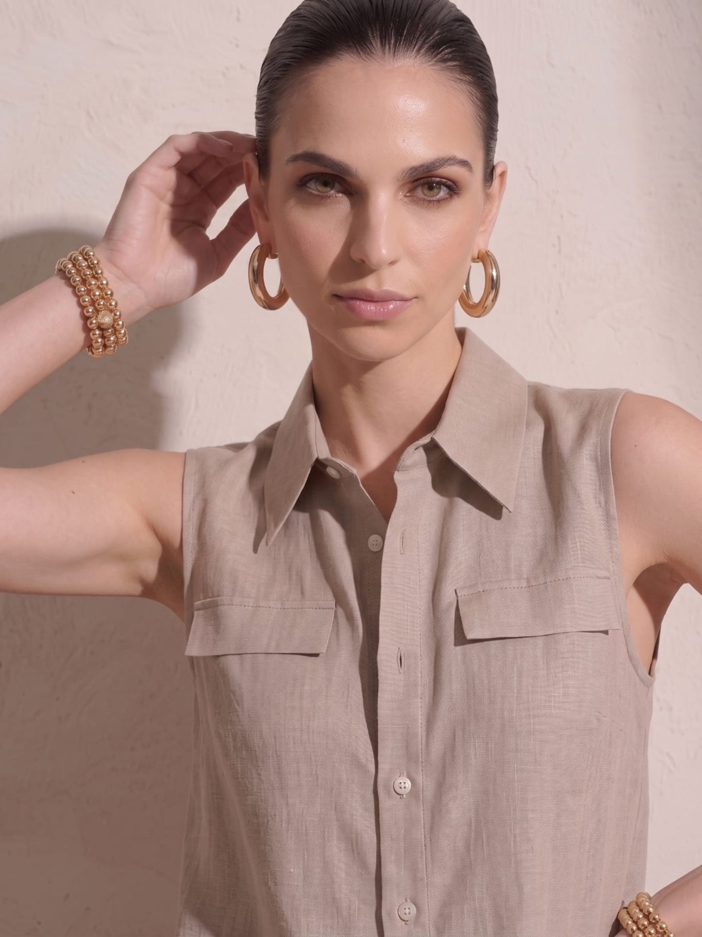 Taupe Shirt & Short Set