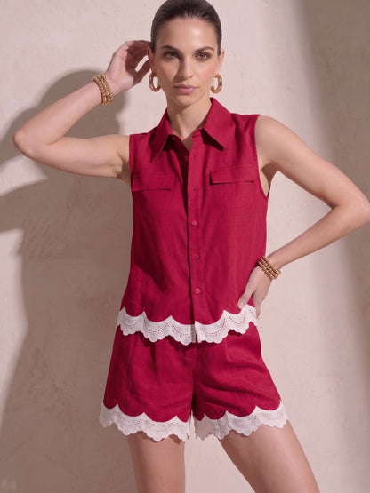 Red Shirt & Short Set