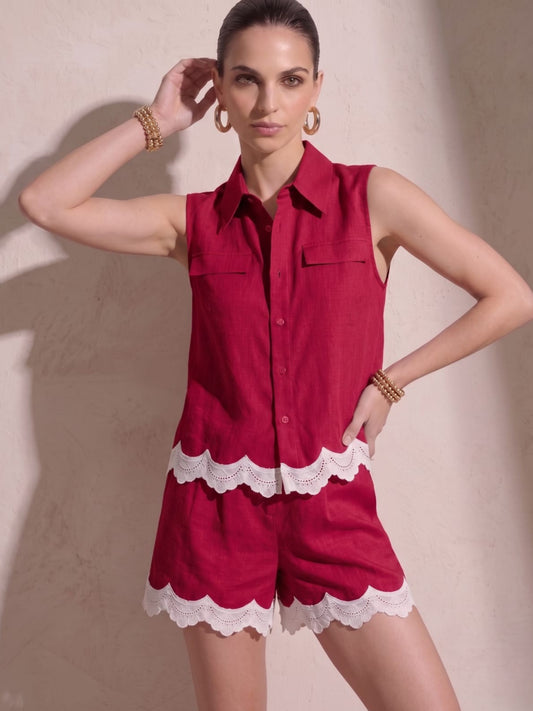 Red Shirt & Short Set