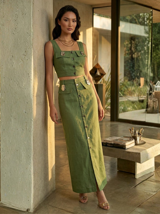 Green Skirt & Top Set