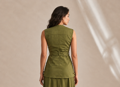 Olive Luxe Wrap Top