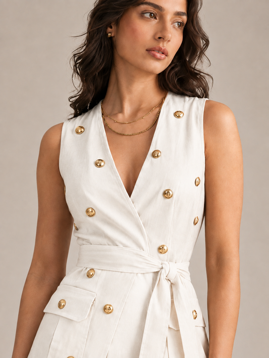 White Luxe Wrap Top