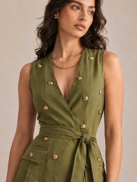 Olive Luxe Wrap Top