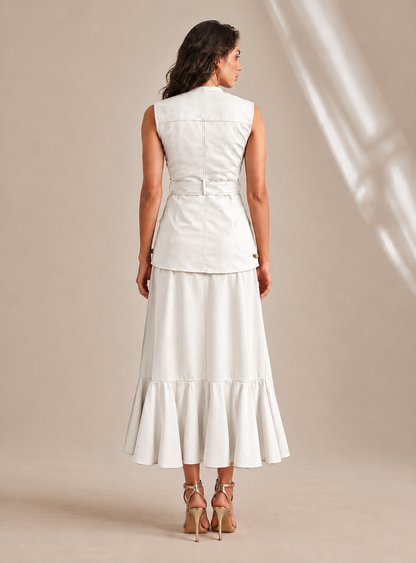 White Luxe Wrap Top