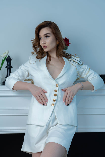White Blazer Set