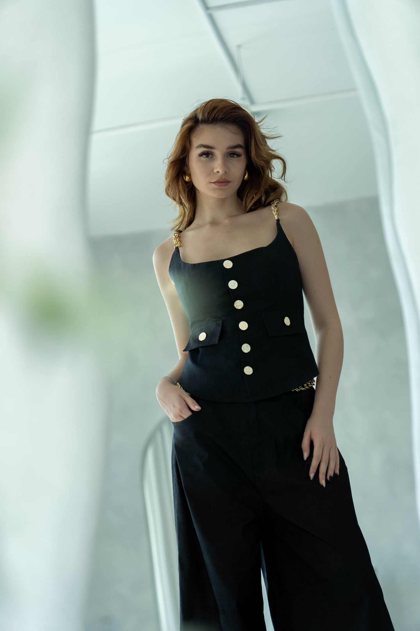 Black Top & Trouser Set