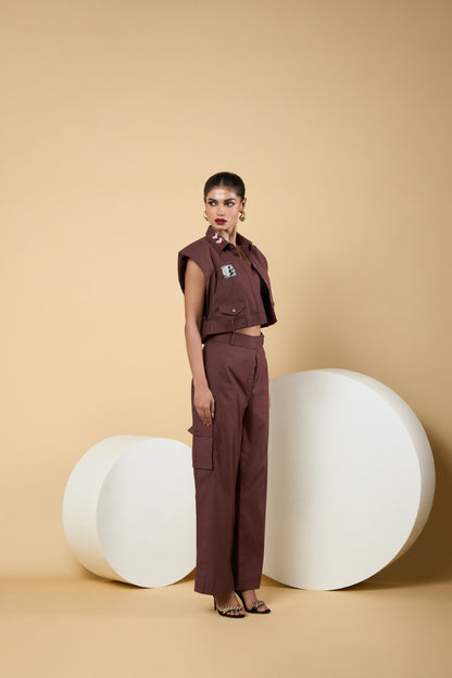 Brown Jacket Co-ord