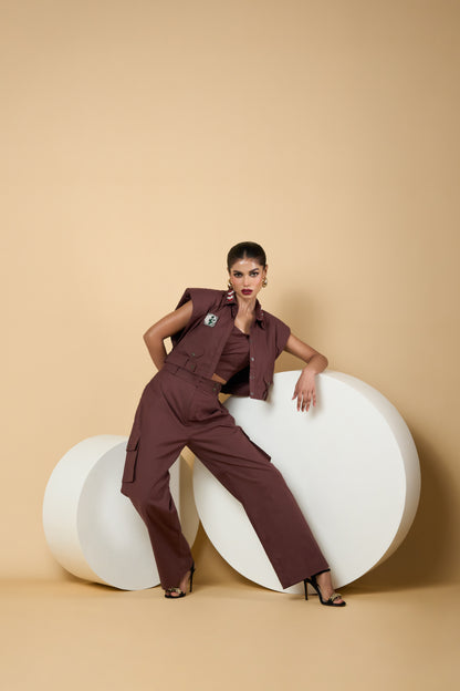 Brown Jacket Co-ord