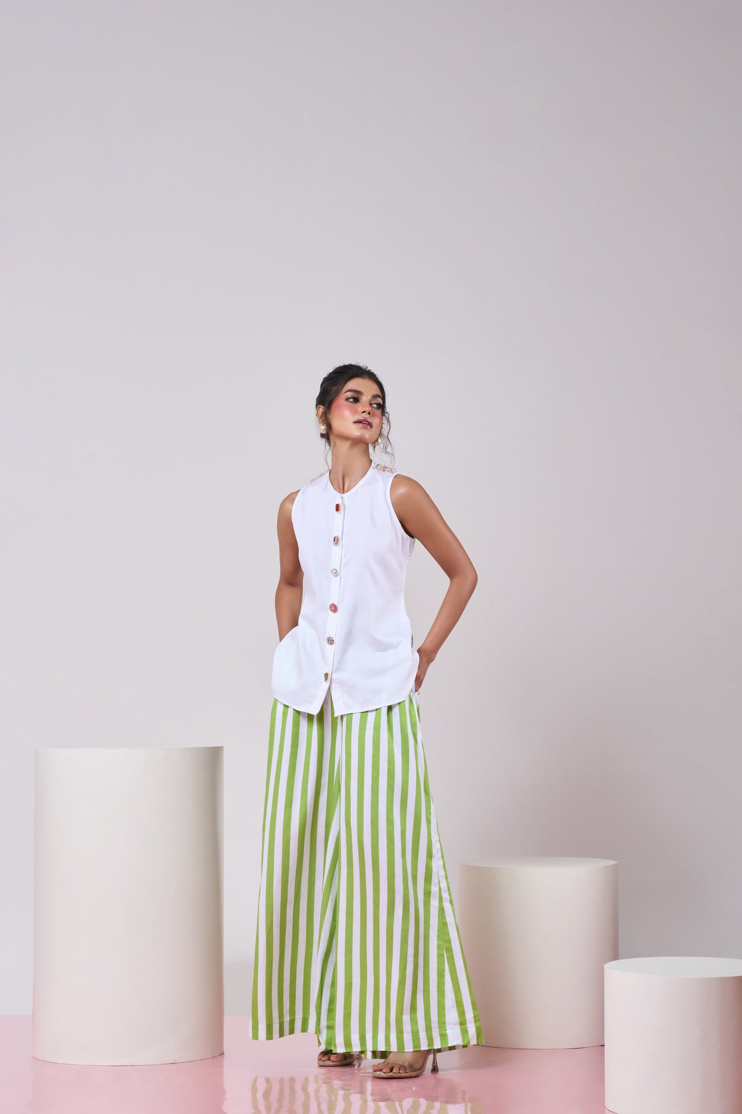 Green Flared Pant