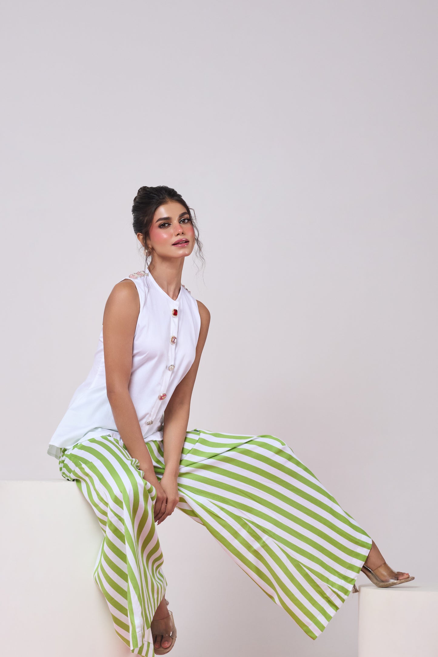 Green Flared Pant