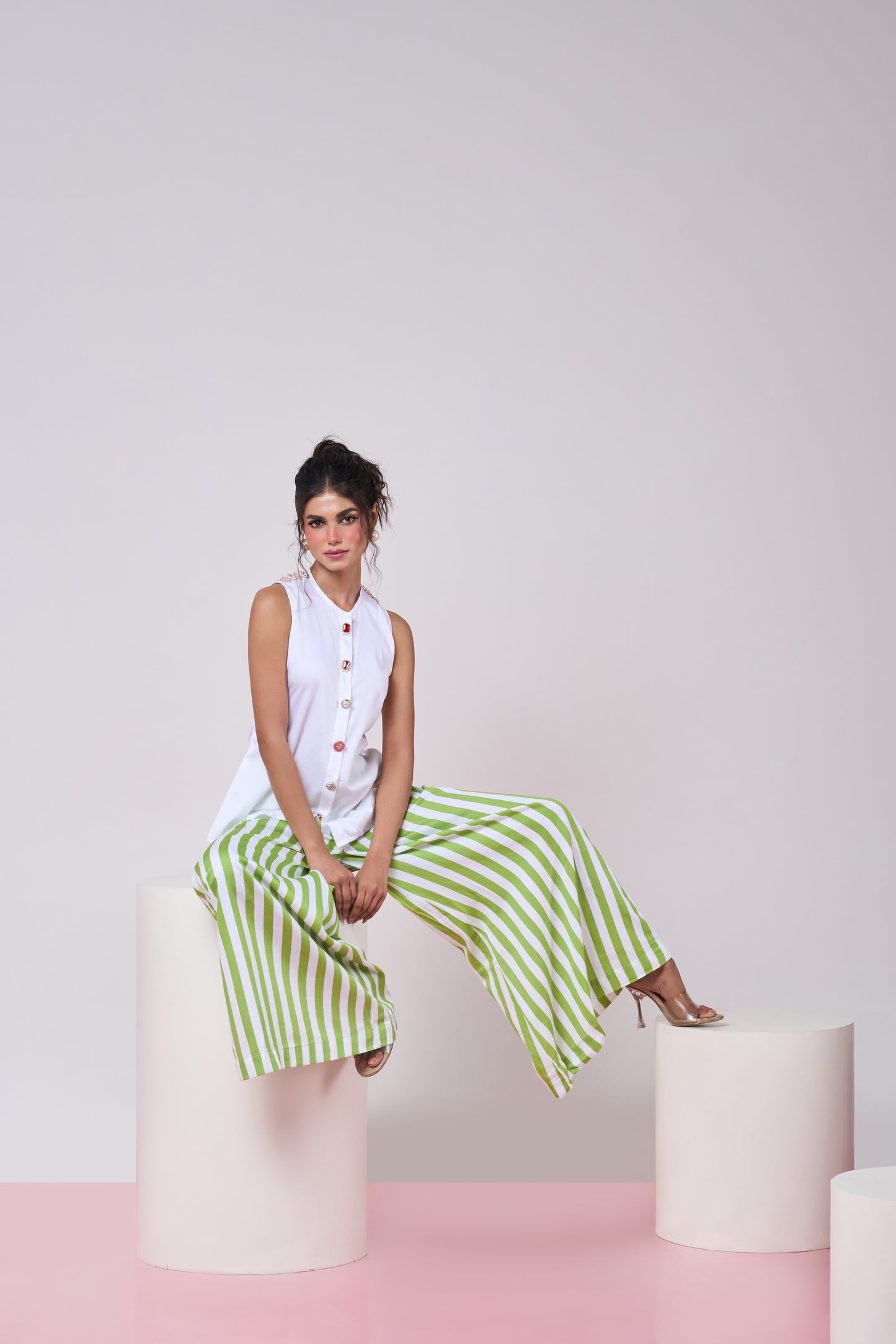 Green Flared Pant