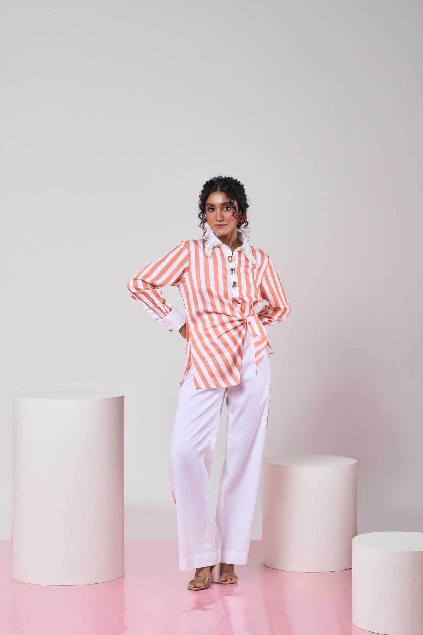 Striped Coral Top