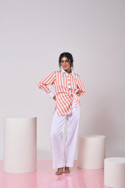 Striped Coral Top