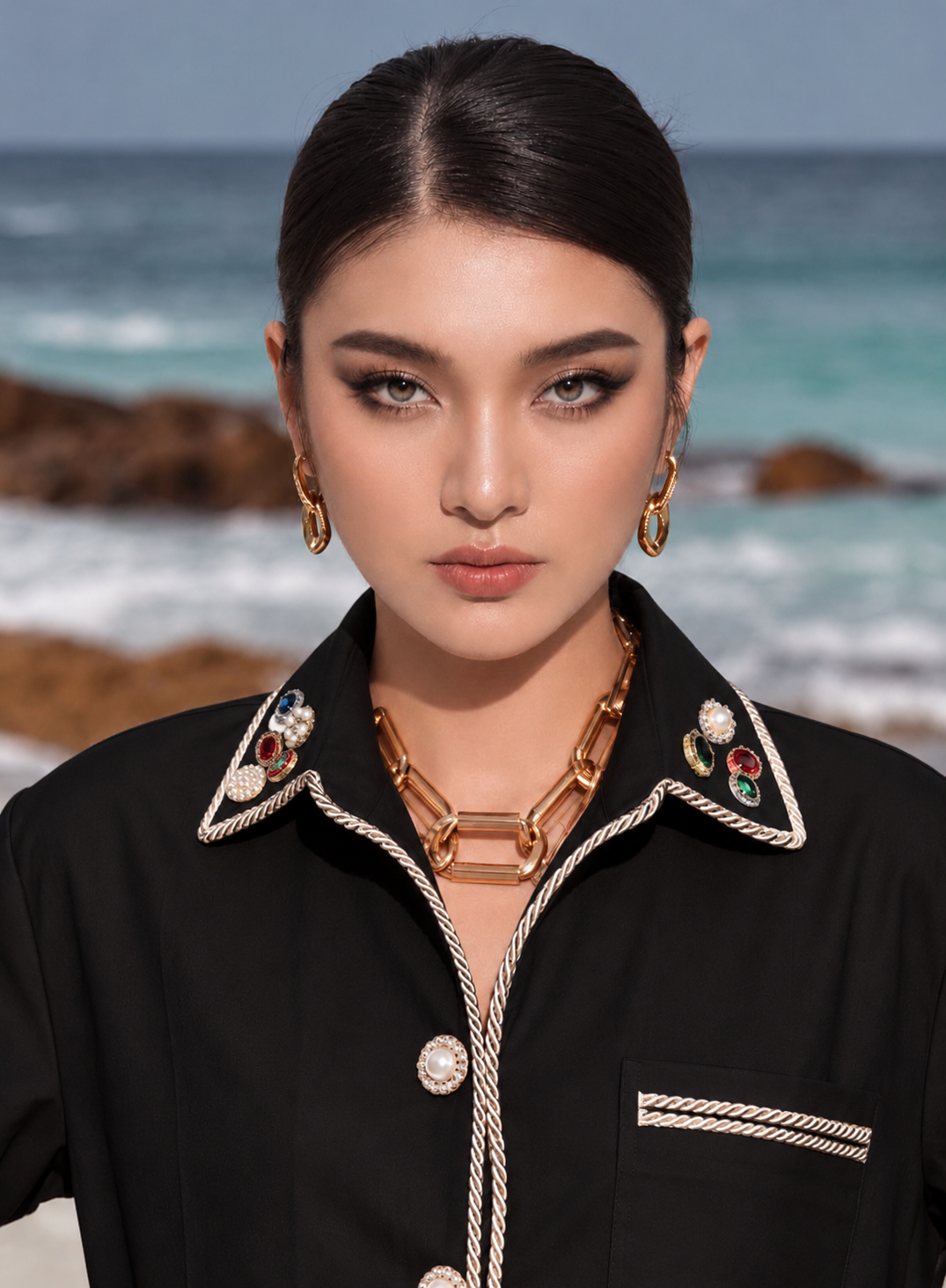 Black Embellished Shirt