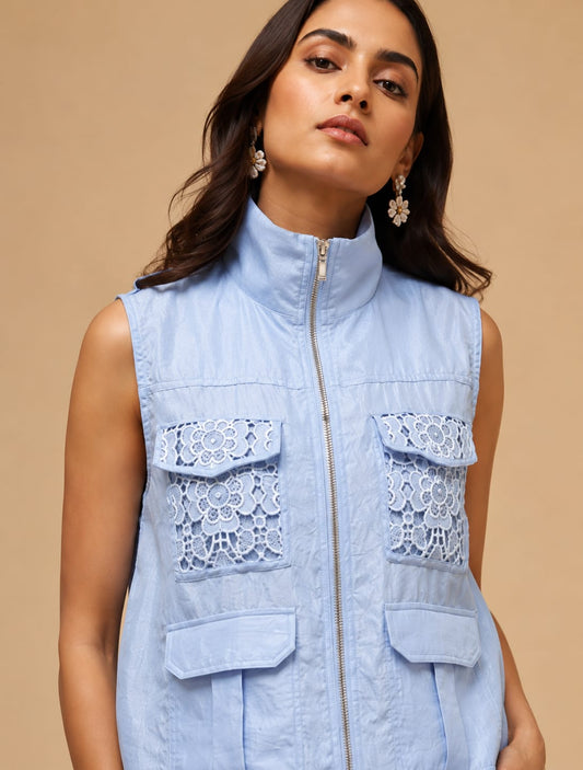 Silk Blend Blue Co-ord Set