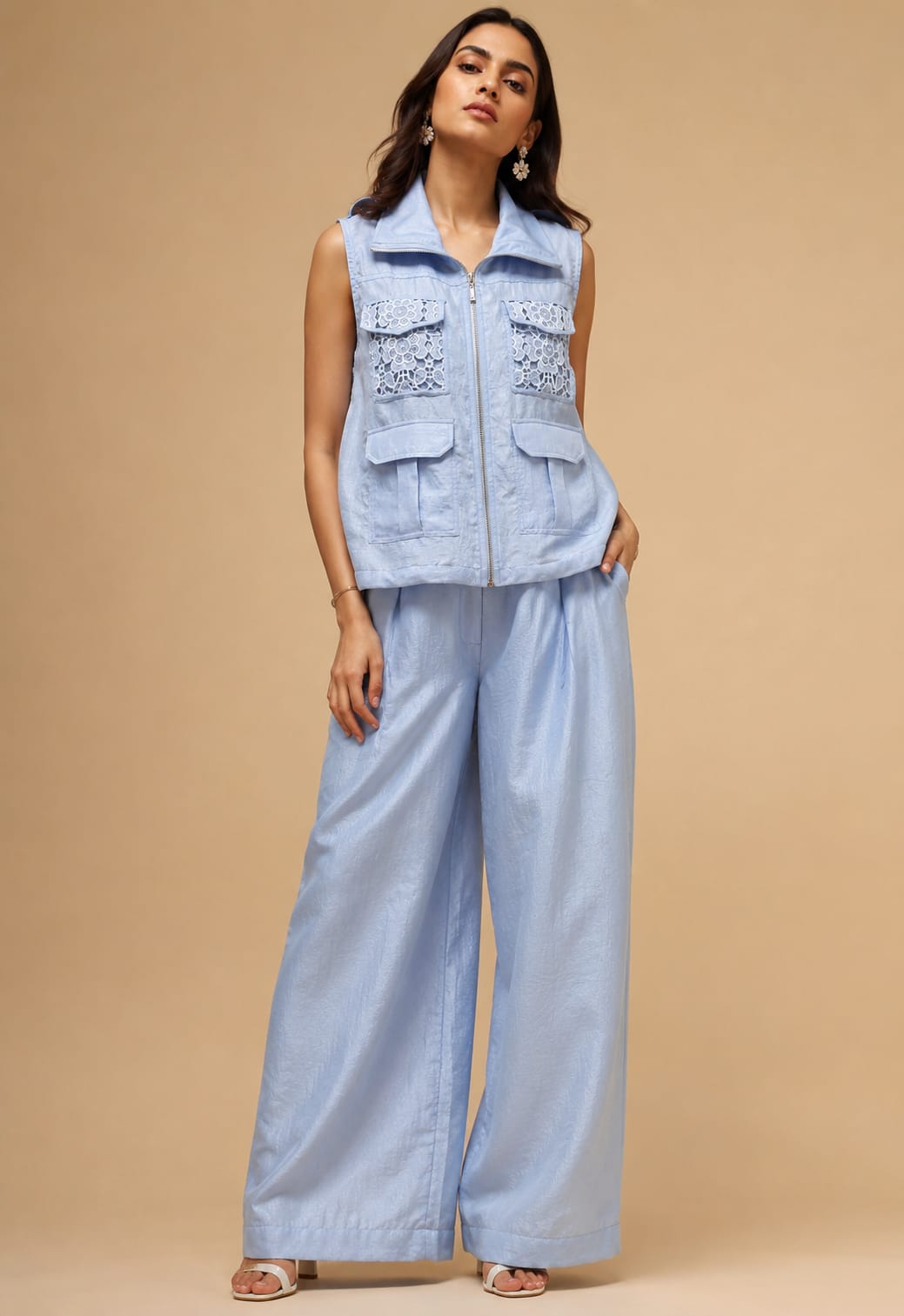 Silk Blend Blue Co-ord Set