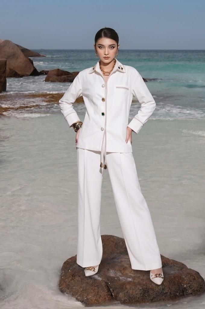 White Embellished Co-ord set