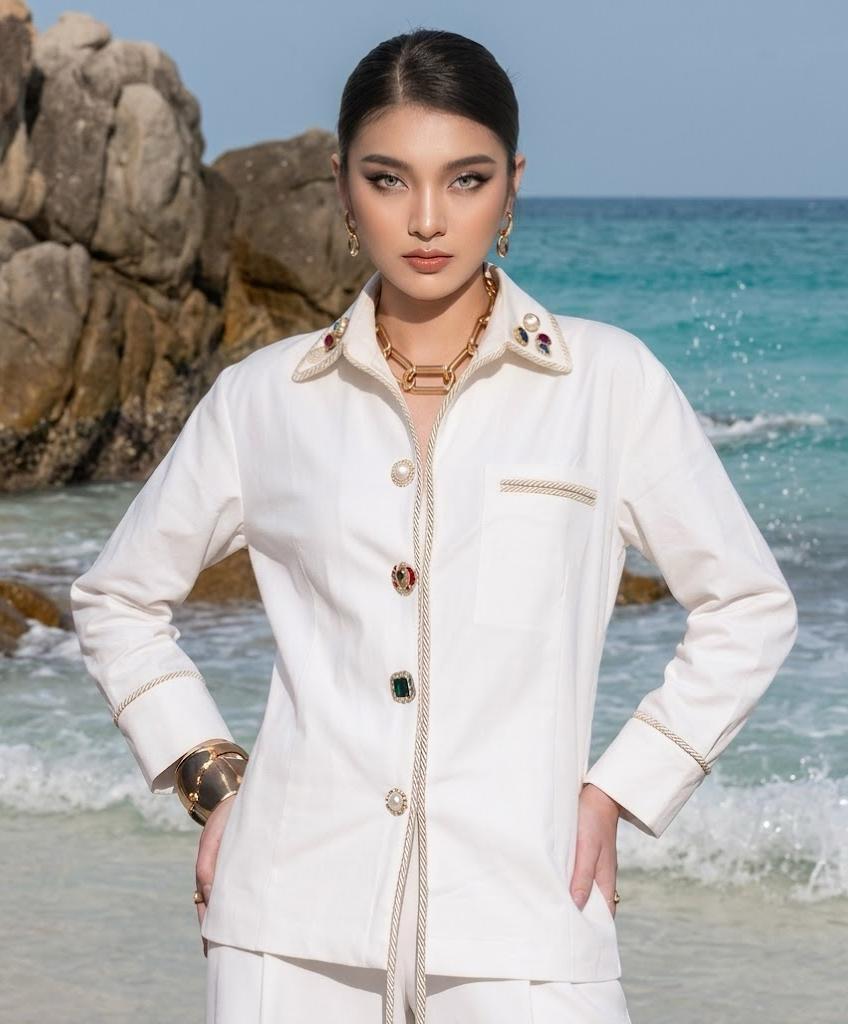 White Embellished Co-ord set