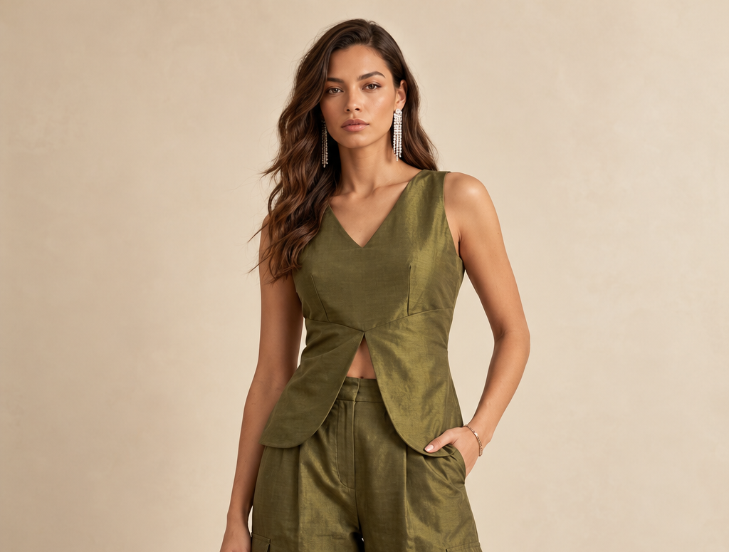 Olive Luxe – Tailored Top